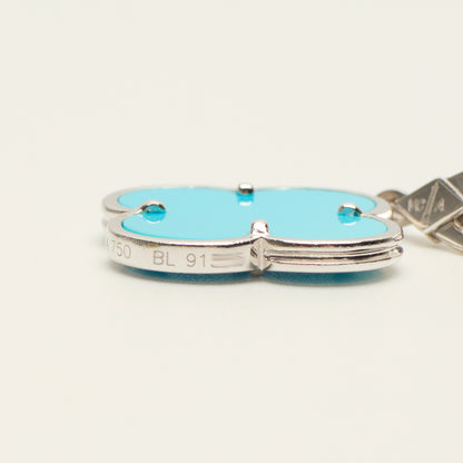 RARE Pendentif Van Cleef & Arpels Magic Alhambra turquoise en or blanc