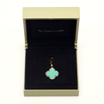 RARE Pendentif Van Cleef & Arpels Magic Alhambra turquoise en or jaune