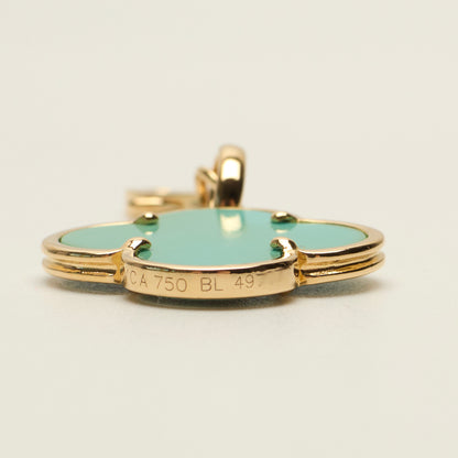 RARE Pendentif Van Cleef & Arpels Magic Alhambra turquoise en or jaune