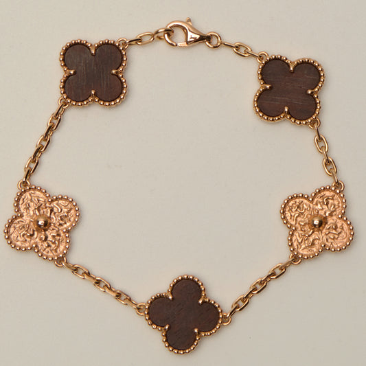 Bracelet Vintage Alhambra 5 motifs Bois d'amourette Letterwood LIMITED EDITION