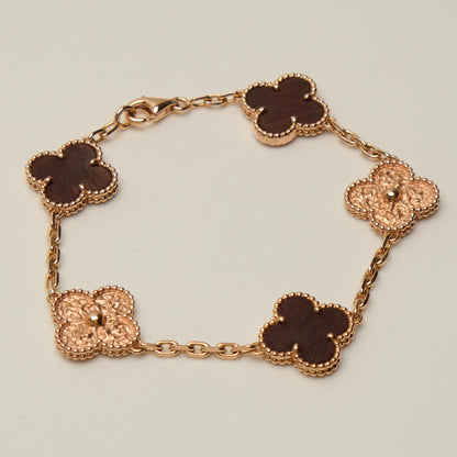 Bracelet Vintage Alhambra 5 motifs Bois d'amourette Letterwood LIMITED EDITION
