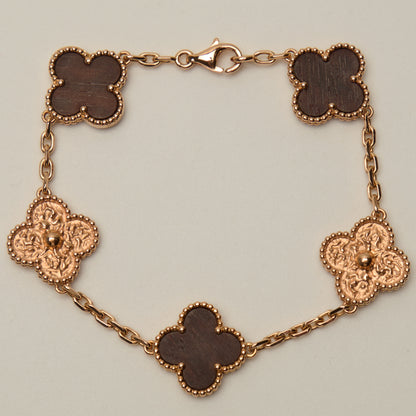 Bracelet Vintage Alhambra 5 motifs Bois d'amourette Letterwood LIMITED EDITION