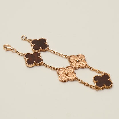 Bracelet Vintage Alhambra 5 motifs Bois d'amourette Letterwood LIMITED EDITION