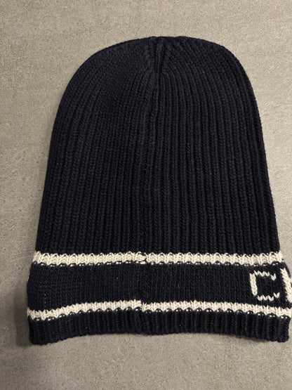 Bonnet D-White en cachemire et laine bleu marine